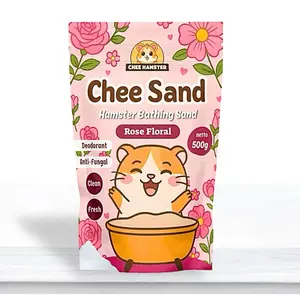 Pasir Hamster Chee Sand Bathing Sand 500g - Rose Floral Wangi Bunga Mawar - Pasir Mandi Hamster Menghilangkan Kotoran di Badan Hamster, Penghilang Bau, Anti Jamur, Anti Bakteri