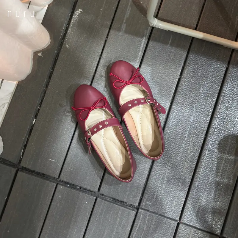Nuru Urban - Monroe Sepatu Flatshoes Wanita Burgundy sepatu  maroon 1