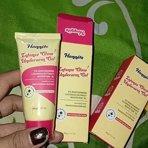 2 Pcs Honnete Intense Glow Underarm Gel - Gel Pemutih & Pencerah Ketiak dan area gelap lainnya, Anti Bau Badan, Menghaluskan dan Melembutkan Kulit Deodorant Extract 2 Pcs