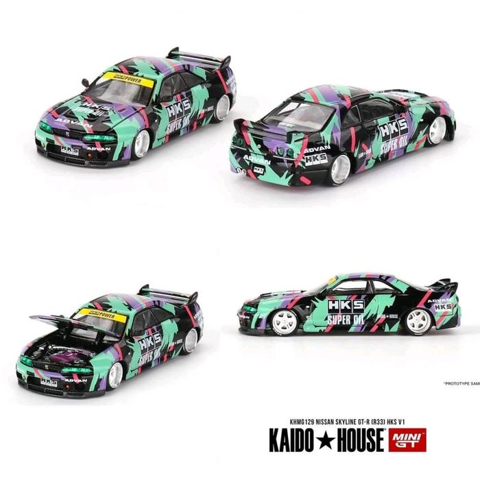 Modellino Auto Kaido House X MINI GT Nissan Skyline GTR R33 Kaido Funzionante Viola V1