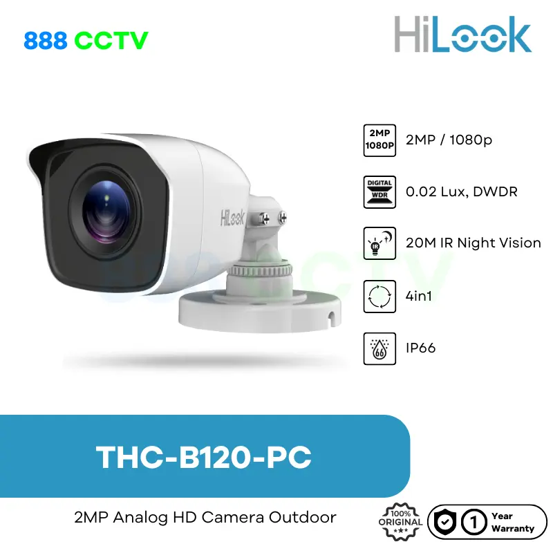 Camera CCTV 2MP Hilook THC-B120-PC Outdoor