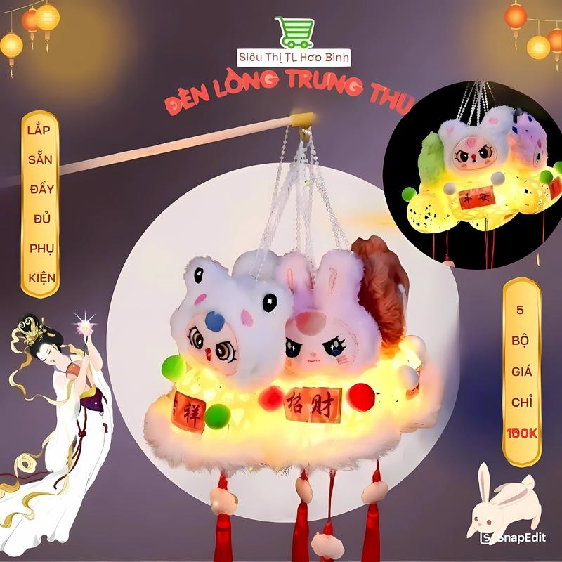 HCM hỏa tốc Đèn Lồng Trung Thu Baby Three Hottrend 2025 – Đèn LED Hình Thú Dễ Thương