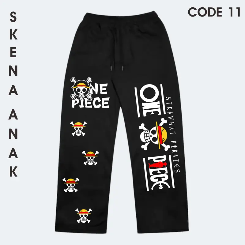 Celana Baggy Sweatpants Celana Skena Gombrong bahan fleece 280 gsm Motif Anime usia 4-6 thn dan 7-12 thn 1