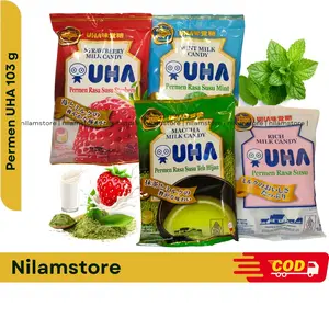 1 Pack Permen UHA Milk Candy 103 g  Strawberry Stroberi Hijau Mint Susu Green tea - Permen Uha