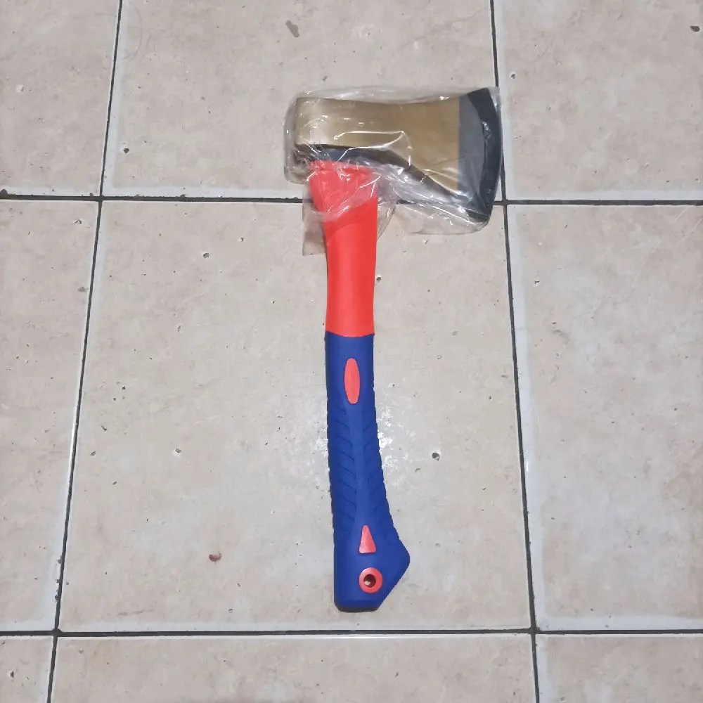 Kampak besar gagang fiber lapis karet kapak potong belah kayu,Kapak survival kemping multifungsi Alat Camping