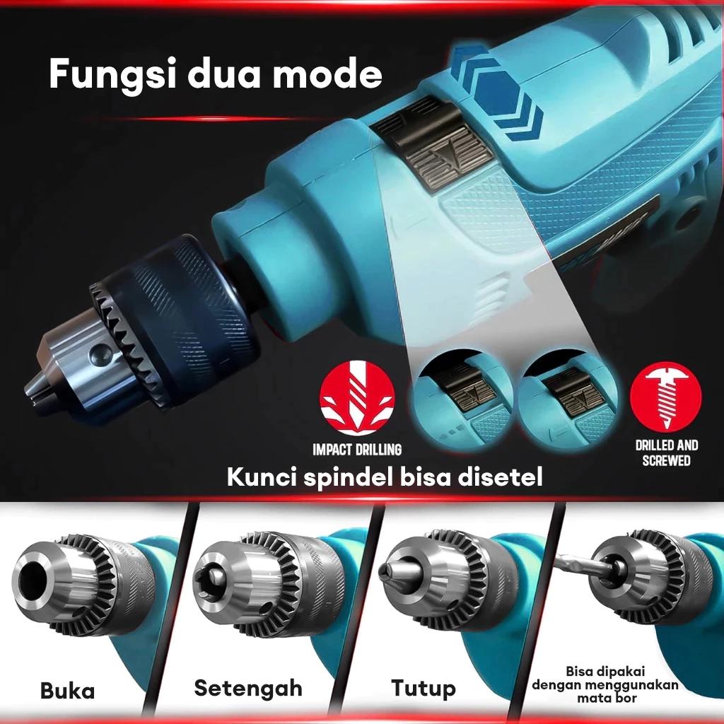 Set Perkakas 3in1 REAIM Mesin Gerinda Tangan dan Mesin Bor Listrik 13mm dengan Aksesoris Bearing Body Blade Bore Copper Dinamo untuk Repair Perbaikan Gergaji Kabel Karat Proyek Konstruksi Bengkel Rumah Tangga Angle Grinder Impact Drill Power Tools