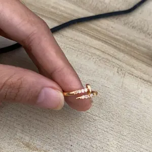 Cincin Titanium Model Paku Love Diamonds Artifisial Warna Berlian Zirkon Fashion Wanita Rings Y463