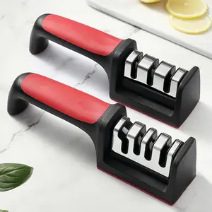Alat pengasah pisau Asahan Pisau Dapur & Gunting 4 Step Knife Sharpener Alat Penajam Pisau Manual Praktis Pengasah 4in1 Slot Serbaguna
