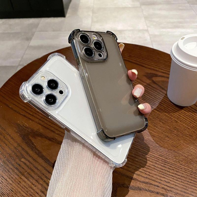 Ốp Lưng iPhone TPU Silicon Mềm 4 Góc Cao Cấp Chống Sốc Bảo Vệ Camera 2 Màu Basic Đơn Giản Phù Hợp Với Mọi Lứa Tuổi PK026