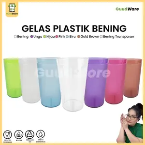 GuudStore Gelas Plastik Bening 6 - 12 Pcs Anti Pecah Food Grade BPA Free untuk Kebutuhan Rumah Tangga
