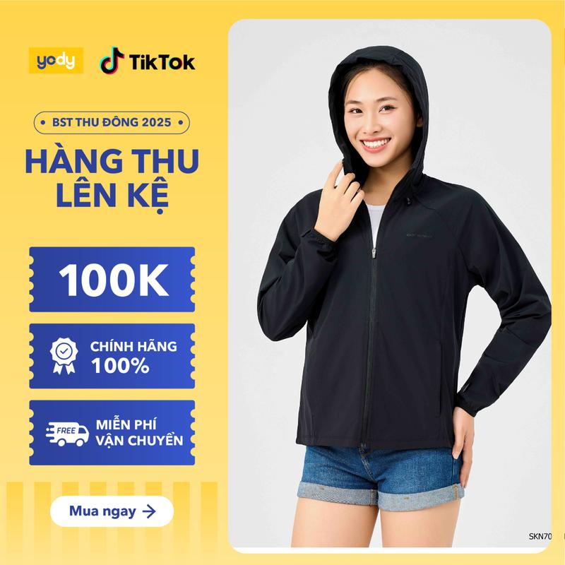 YODY Áo Khoác Thể Thao Nữ Co Giãn SKN7002