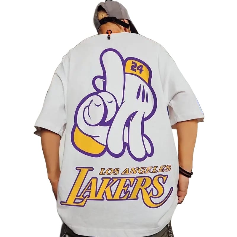 COD-baju oversize size M|L,XL,XXL,XXXL t-shirt kaos distro oversized distro pria&wanita fit kaos baju pendek baju pria keren fashion pria-LAKERSGG30.ID Atasan Dewasa