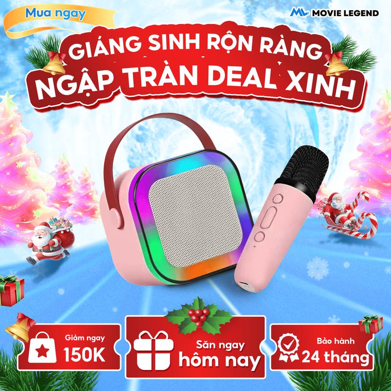 Bản 1 Mic - Chính Hãng Mall Loa Mini Hát Karaoke K1 & K12 Dành Cho Máy Chiếu Và Điện Thoại Hỗ Trợ Bluetooth 5.0 Củ Loa Nghe Nhạc Kem loa karaoke