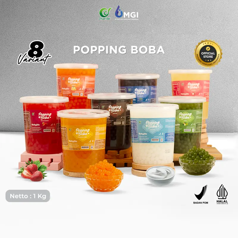 Popping Boba Toping Minuman Dessert Import Taiwan 1kg 0
