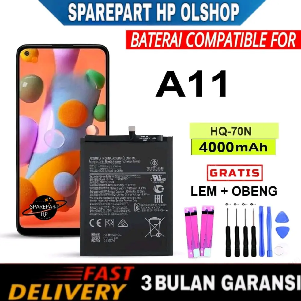 Baterai Compatible For SAMSUNG A11 / HQ-70N Battery Batre Batrai Batrei
