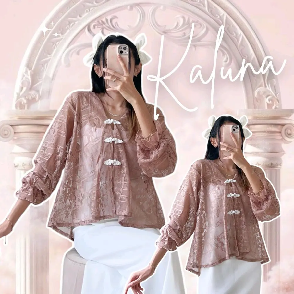 KALUNA CHEONGSAM OUTER // LACE OUTER BRUKAT LEBARAN KANCING CHINA SHANGHAI KONDANGAN