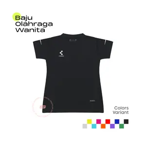 Baju Olahraga Wanita Lengan Pendek Kaos Running Gym Senam Lari Aerobic Sepeda Sport Cepat Kering Nyaman