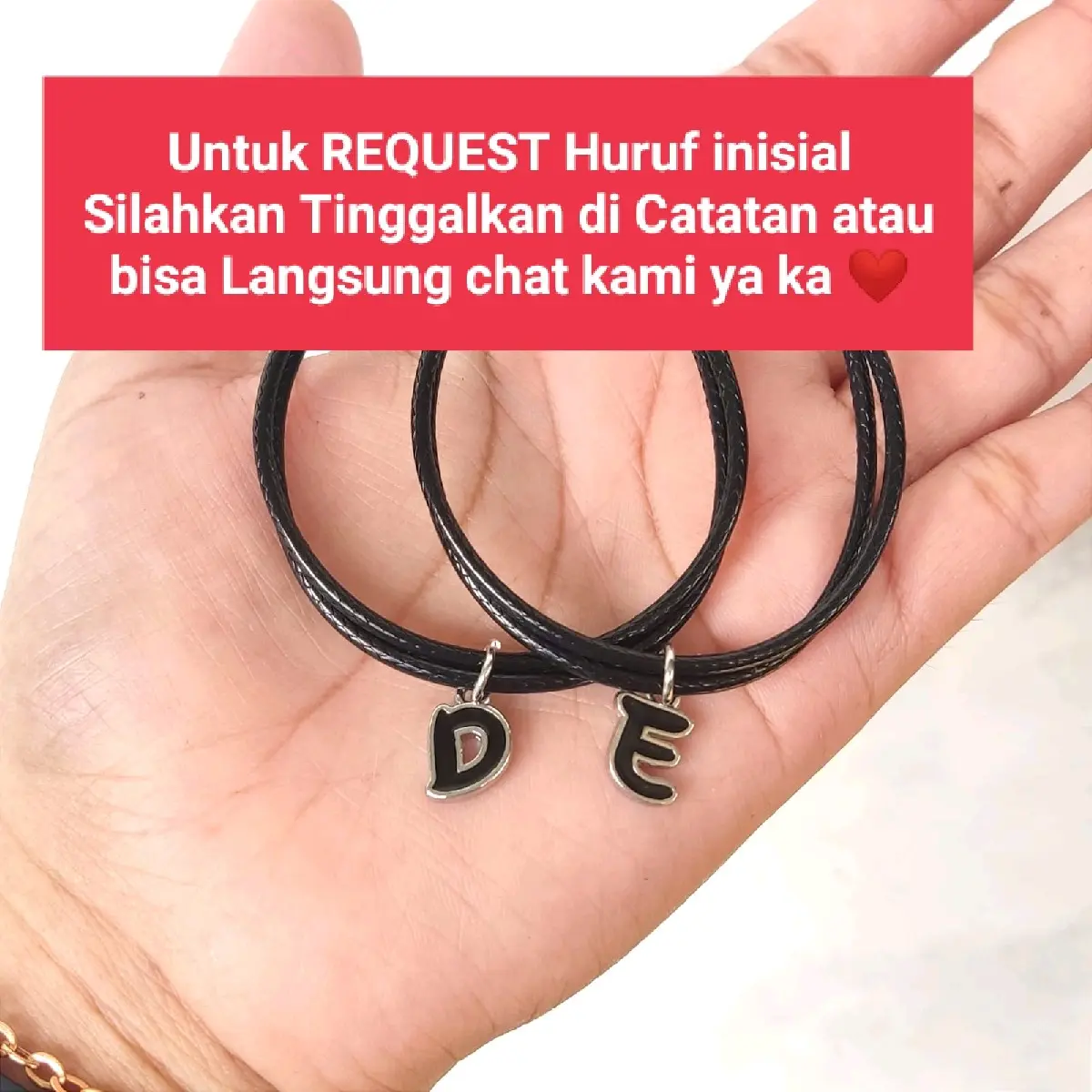 Gelang EPOXY DOUBLE FACE / GELANG COUPLE INISIAL MAGNET / GELANG HITAM PASANGAN LUCUU Tali Hadiah gelang tali satin