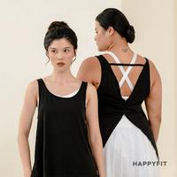 Gambar HAPPYFIT Back Tied Tank Top - Atasan Olahraga Tanpa Lengan Wanita - Black, S dari Happyfit Indonesia Kota Administrasi Jakarta Selatan 2 Tokopedia