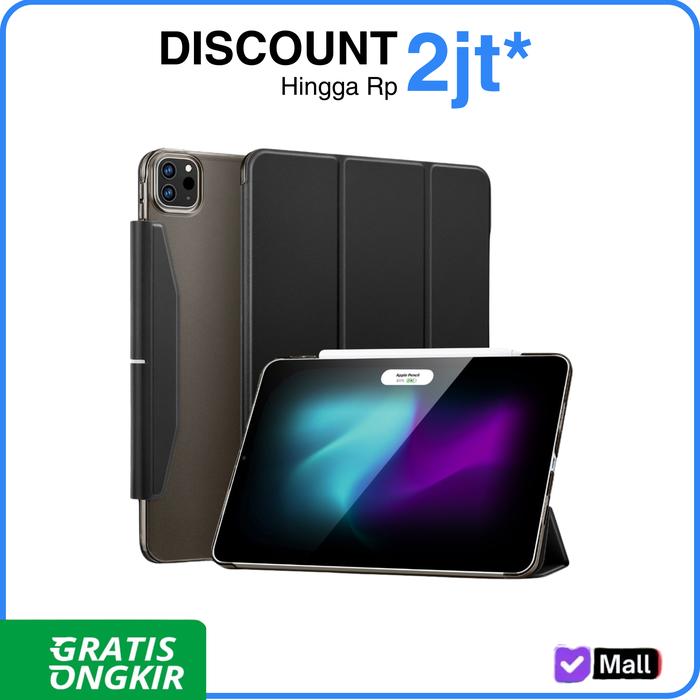 Gambar ESR Ascend Trifold Case iPad Air Pro M4 11'' 13'' 2024 & iPad Air M2 11'' 2024  Magnetic Case Casing iPad Leather Black - iPadPro M4 13'' dari iStuffOriginal Kota Administrasi Jakarta Pusat Tokopedia