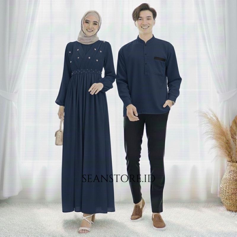 NEW - BAJU PASANGAN KOKO LENGAN PANJANG / SET COUPLE VIRAL 2 UKURAN / CP SUAMI ISTRI GAMIS LEBARAN SIMPLE MUSLIM FASHION