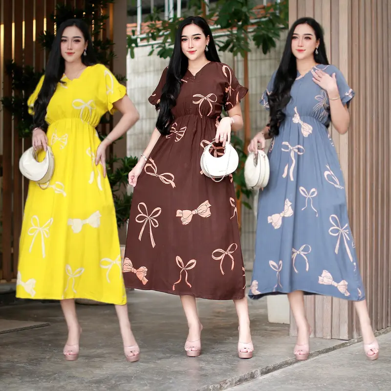 PAKET DISKON ( 3pcs 100rb COD ) Daster Piyama Kekinian Rayon Busui | Dress Rayon Termurah Baju Wanita Tidur Pendek Ibu Menyusui Nyaman Santai Tangan Rempel Motif 3