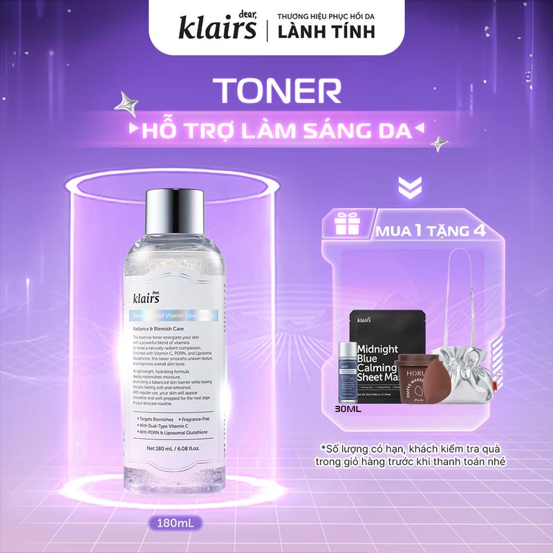   Long Chun x Klairs  Dear Klairs Nước hoa hồng Freshly Juiced Vitamin Essence Toner 180ml 