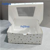 Gambar Fuji Box Dus kotak ivory polkadot bintang 25 cm x 25 cm x 12 cm putih  ivory premium jendela ( 10 pcs ) dari Fujiboxglobal Kab. Tangerang 2 Tokopedia