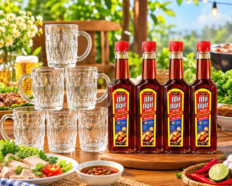 -MUA 4 CHAI NƯỚC CHẤM NHĨ NGƯ 750ML TẶNG NGAY 6 LY THỦY TINH -