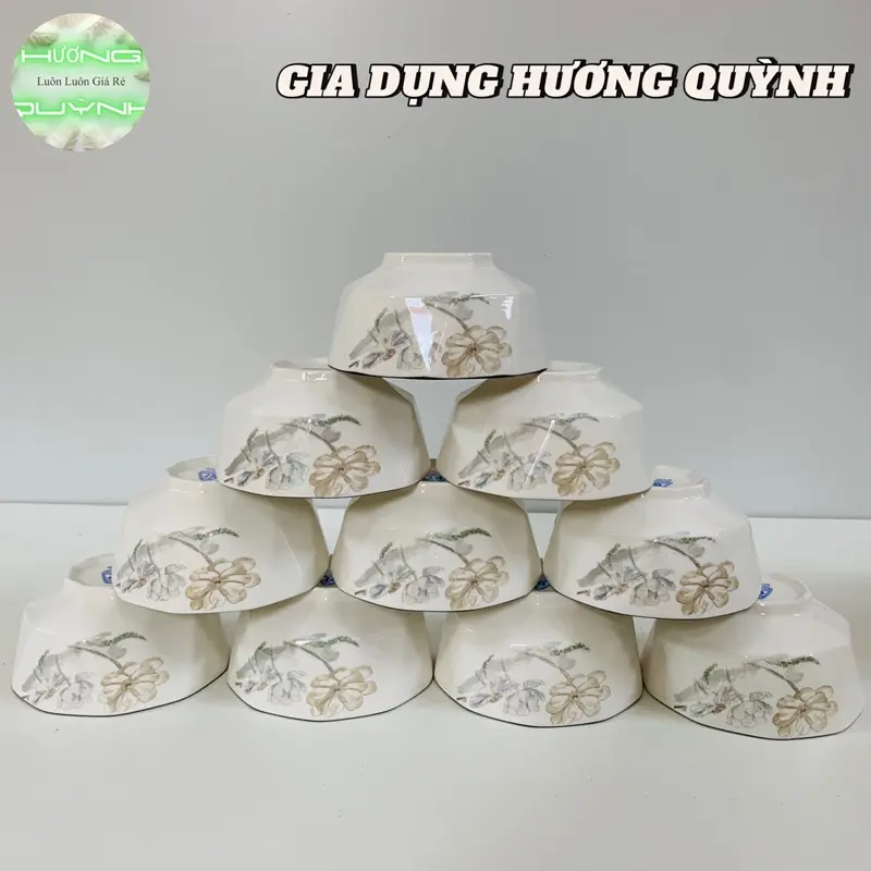 Combo 20 bát ( chén )  sứ 4D hoa văn cao cấp. Hàng gốm sứ loại 1