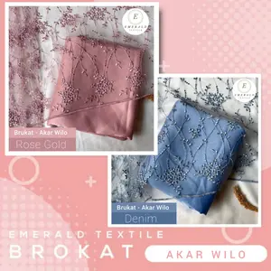 SETENGAH METER Kain Brukat Tile Prancis Bahan Kebaya Motif Akar Wilo ( HARGA PER 50cm KAIN )