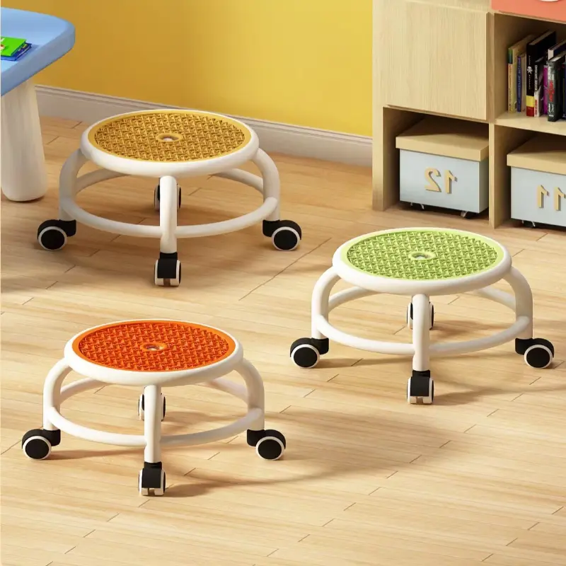 Pulley breathable small stool household low stool universal wheel children's small stool bathroom living room bedroom available household items