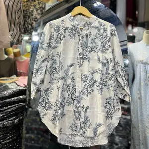 Kemeja Rayon Motif Bunga Busui Friendly