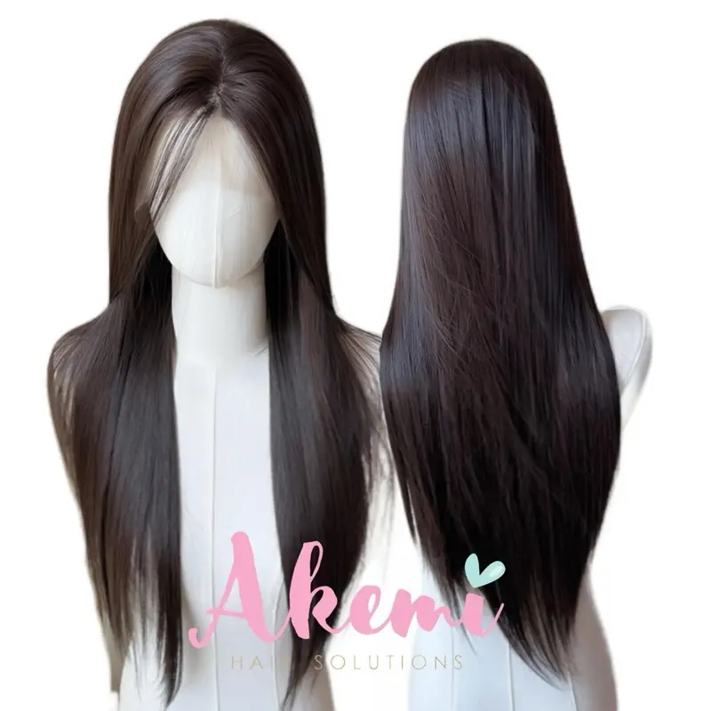 [AKEMI HAIR] - FULL LACE WIG AKEMI - LURUS NATURAL 70cm Rambut Palsu Wanita Dewasa Renda Panjang Natural Premium Black Coklat Pirang Wig Bebas Belahan Rambut Hitam Marcellashairclip 0