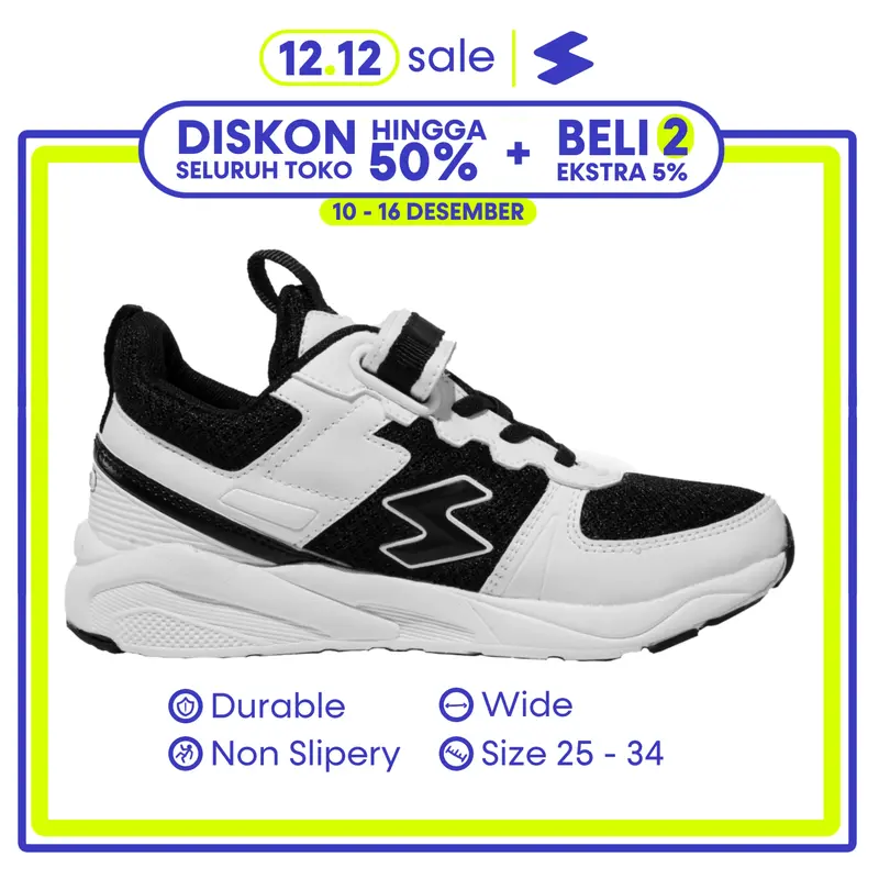 STUVW Rover White on Black - sepatu sneakers anak unisex 0