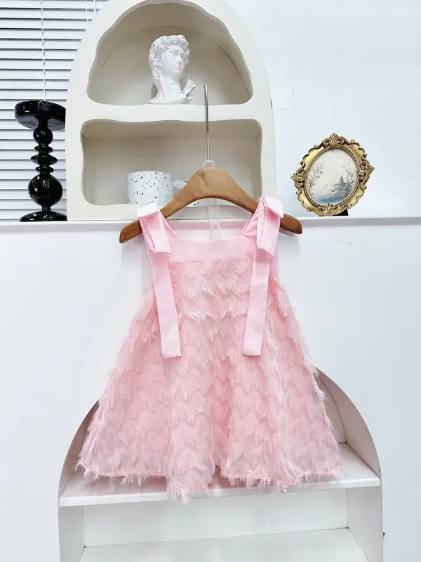 Kem House - Váy 2 Dây lông vũ cao cấp cho bé gái 7-44kg cho bé 8