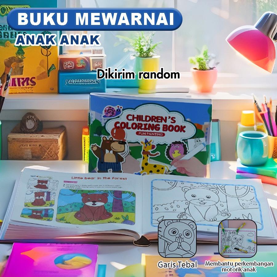 Buku Mewarnai Anak Garis Tebal Media Belajar Dan Melatih Motorik Halus BU-1108