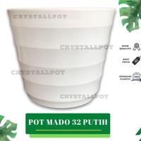 Gambar Pot Bunga Tanaman Plastik Lovenia Mado 32 Putih - LOVENIA PM 8032 dari CRYSTALLPOT Kota Tangerang 1 Tokopedia