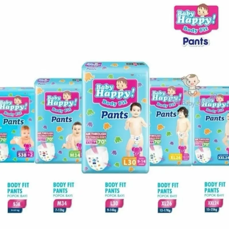 PROMO!! 2ball dan 1ball popok bayi BABY HAPPY dengan size lengkap