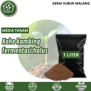 GERAI SUBUR MALANG Kohe Kambing Halus Fermentasi Kemasan 1 Liter 500 GRAM / Pupuk Kandang Organik