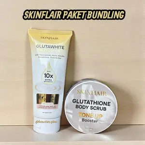 SKINFLAIR BUNDLING [Glutawhite Milky Lotion 150ml + Glutathione Body Scrub 250gr] ~ Bodycare Mencerahkan Tubuh