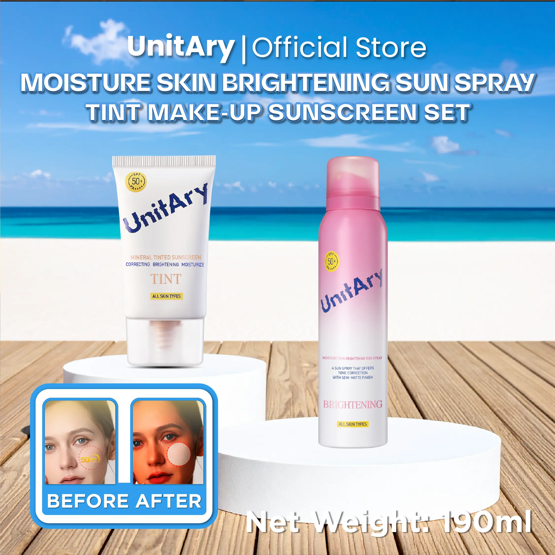 Moisture Skin Brightening + Tint Make-up Sunscreen