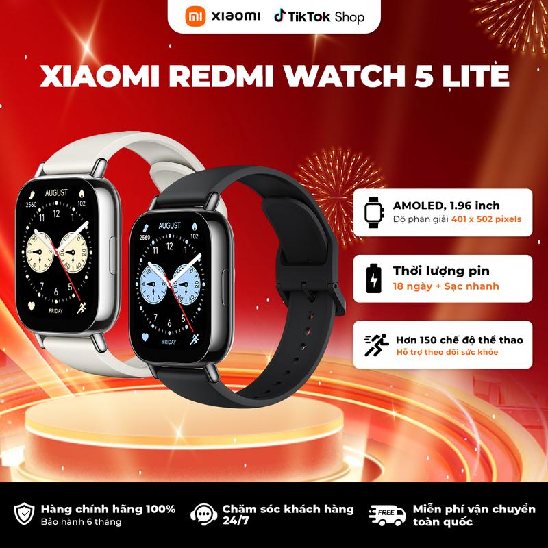  Đồng Hồ Thông Minh Xiaomi Redmi Watch 5 Lite Chống nước 5 ATM - Nghe gọi Bluetooth - BH 12 tháng - Phiên bản quốc tế 