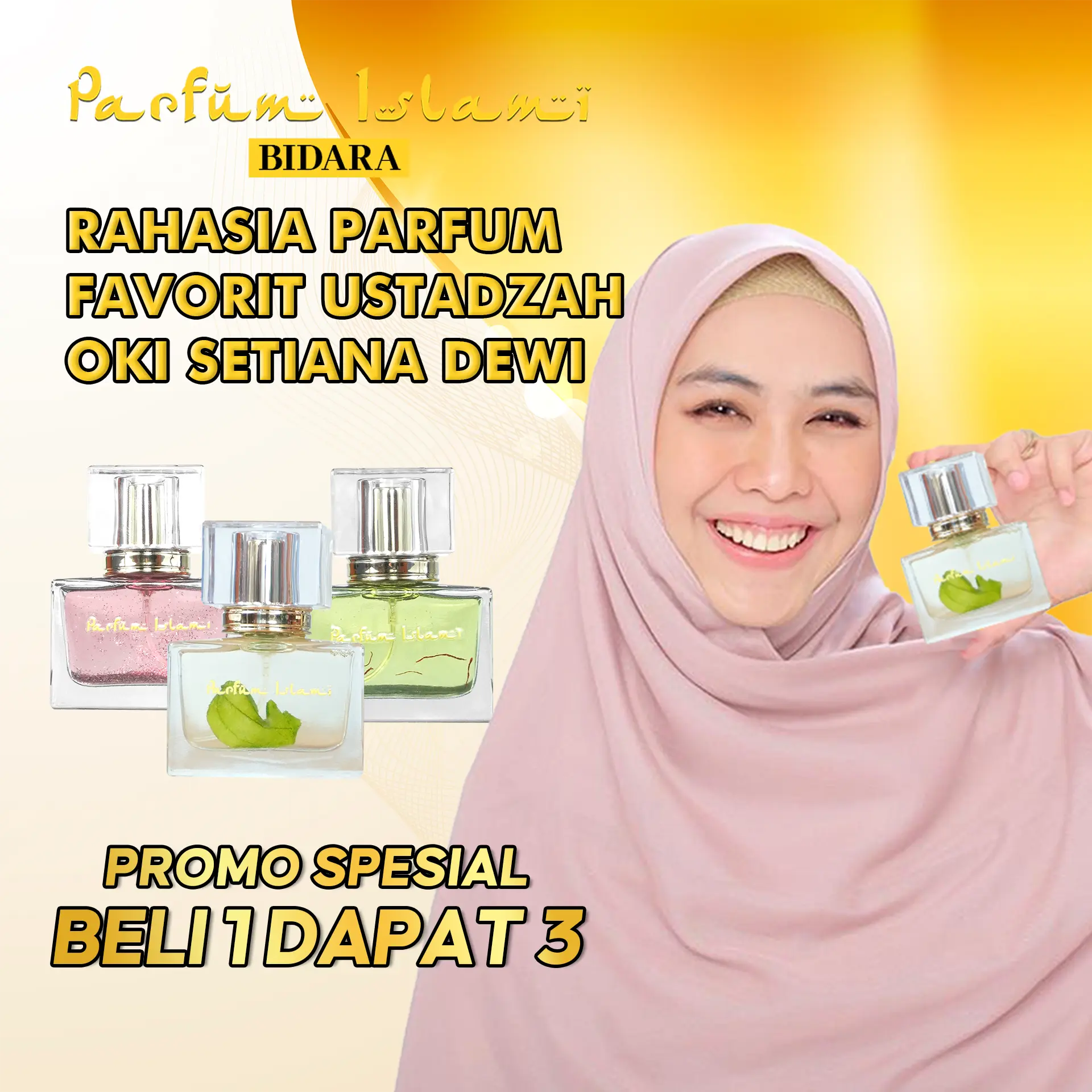 PROMO AWAL TAHUN PARFUM ISLAMI Spesial Edition BIDARA by Oki Setiana Dewi - Wangi nya Harum, Mewah, Tahan Lama, Best Seller dan Favorit yang langsung diracik oleh Ahlinya
