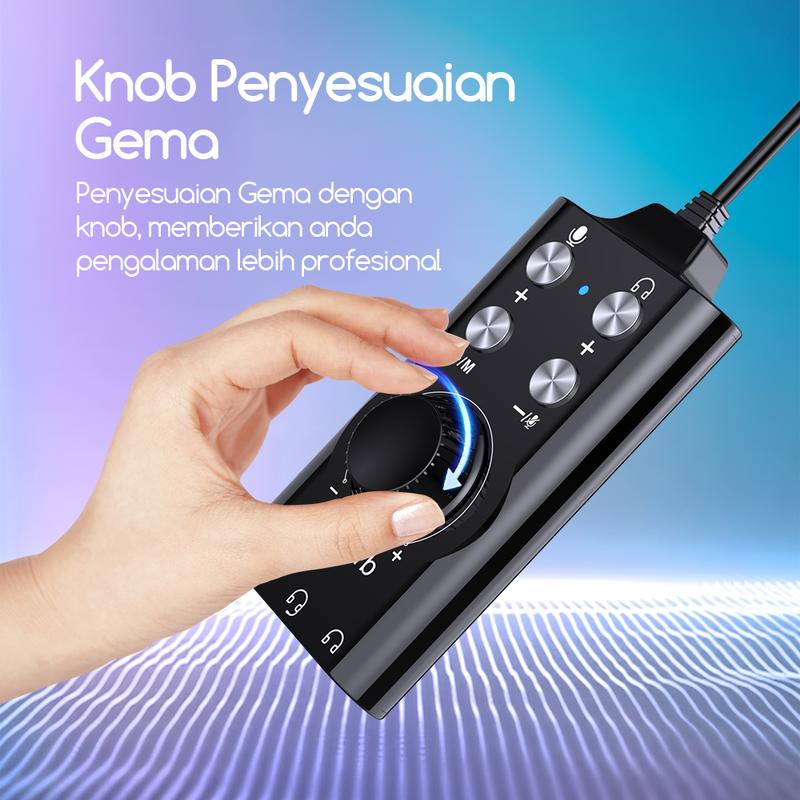Bonkyo V8S SoundCard Bluetooth Audio USB Eksternal dengan 18 Efek Suara & 112 Kualitas Suara Elektronik untuk Karaoke dan Gaming Bonkyo V8S SoundCard Bluetooth Audio USB Eksternal dengan 18 Efek Suara & 112 Kualitas Suara Elektronik untuk Karaoke dan Gaming