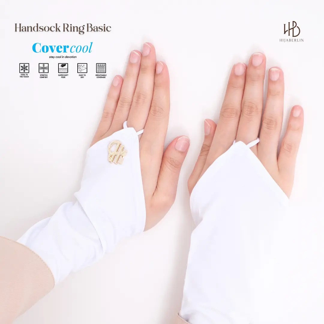 HIJABERLIN - Handsock Ring Basic I Sarung Tangan Sholat Manset Haji Umroh Manset Cincin