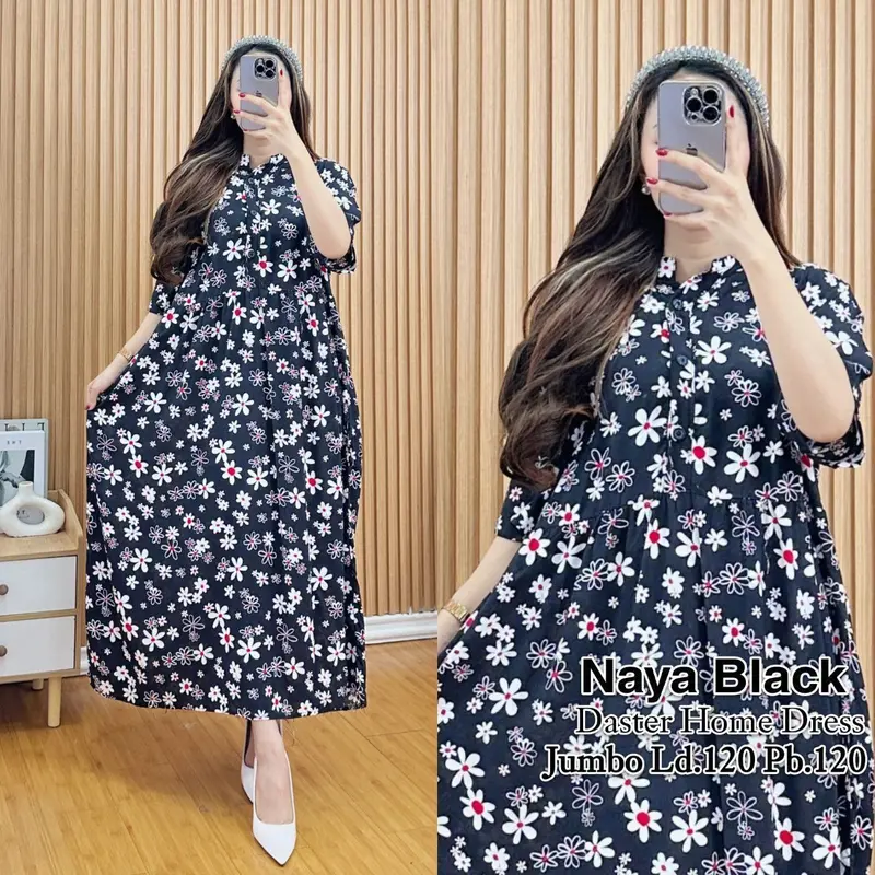 Daster Home Dress Bahan Rayon Premium Model Susun Busui Friendly Motif Terbaru Kekinian MAJA.STR 5
