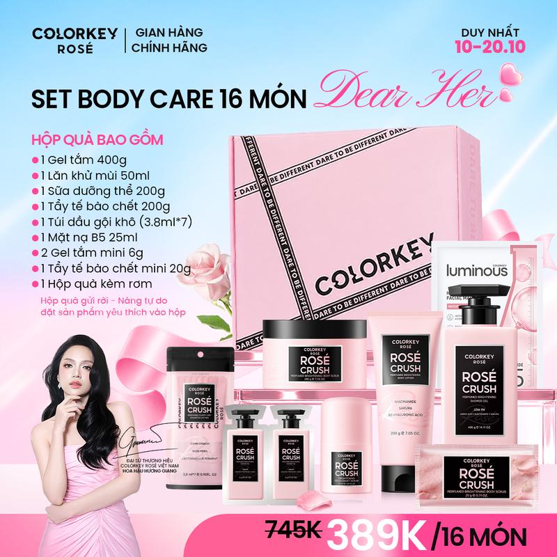 [DEAR HER 20.10] Set Quà COLORKEY ROSÉ: Sữa Tắm + Sữa Dưỡng Thể Lăn Khử Mùi + Tẩy Tế Bào Chết️