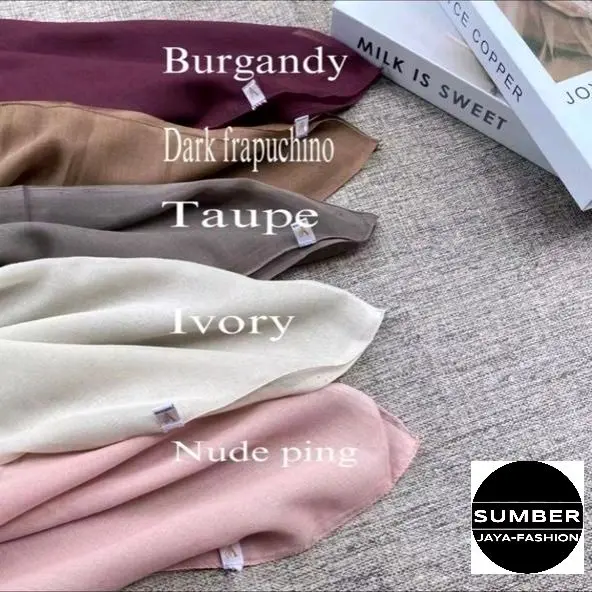 COD-Best Seller//hijab Segi Empat Paris jadul VARISHA ORI Muslim Nyaman Kerudung Wanita Cantik Tebal Brown Voal Hitam 5
