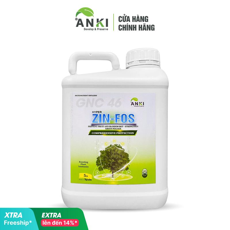   HÀNG HÓT  Can phân bón Áo giáp kẽm “ZIN-FOS” hàm lượng cao 5 Lít nhập khẩu  nguyên đai nguyên kiện  từ Châu Âu - Lân hai chiều + kẽm chelate hữu cơ 